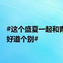 #这个盛夏一起和青春好好道个别#