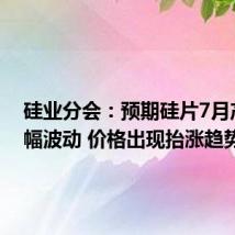 硅业分会:预期硅片7月产量小幅波动 价格出现抬涨趋势