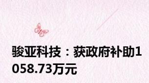 骏亚科技：获政府补助1058.73万元