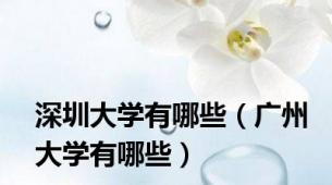 深圳大学有哪些（广州大学有哪些）