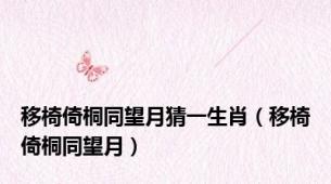 移椅倚桐同望月猜一生肖（移椅倚桐同望月）