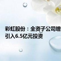 彩虹股份:全资子公司增资扩股引入6.5亿元投资