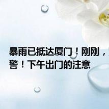 暴雨已抵达厦门！刚刚，紧急预警！下午出门的注意