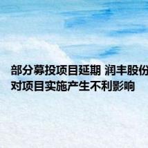 部分募投项目延期 润丰股份:不会对项目实施产生不利影响