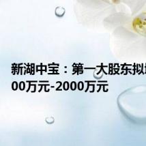 新湖中宝:第一大股东拟增持1000万元-2000万元