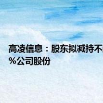 高凌信息：股东拟减持不超0.75%公司股份