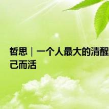 哲思｜一个人最大的清醒：为自己而活