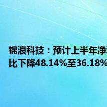 锦浪科技:预计上半年净利润同比下降48.14%至36.18%