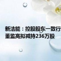 新洁能:控股股东一致行动人及董监高拟减持236万股