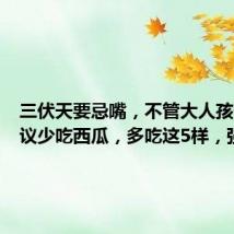 三伏天要忌嘴,不管大人孩子,建议少吃西瓜,多吃这5样,强体魄