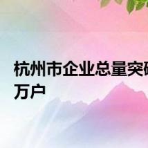 杭州市企业总量突破100万户