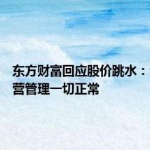 东方财富回应股价跳水:公司经营管理一切正常