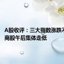 A股收评:三大指数涨跌不一 券商股午后集体走低