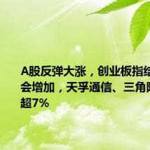 A股反弹大涨,创业板指结构性机会增加,天孚通信、三角防务领涨超7%