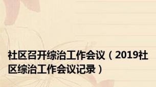 社区召开综治工作会议（2019社区综治工作会议记录）