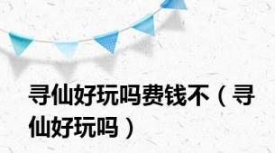 寻仙好玩吗费钱不（寻仙好玩吗）