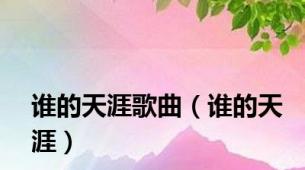 谁的天涯歌曲（谁的天涯）