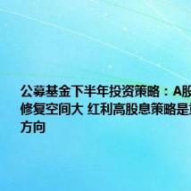 公募基金下半年投资策略:A股估值向上修复空间大 红利高股息策略是重点投资方向