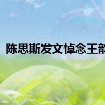 陈思斯发文悼念王韵壹