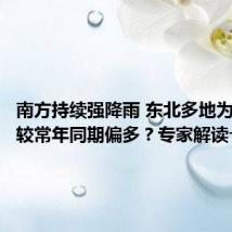 南方持续强降雨 东北多地为何雨水较常年同期偏多?专家解读→