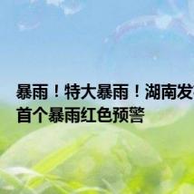 暴雨!特大暴雨!湖南发布今年首个暴雨红色预警