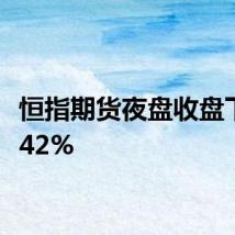 恒指期货夜盘收盘下跌0.42%