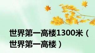世界第一高楼1300米（世界第一高楼）