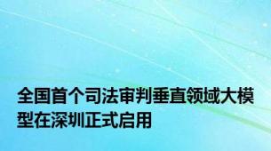 全国首个司法审判垂直领域大模型在深圳正式启用