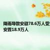 降雨导致安徽78.6万人受灾 转移安置18.9万人