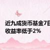 近九成货币基金7日年化收益率低于2%