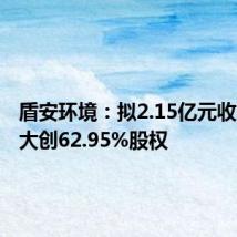 盾安环境:拟2.15亿元收购上海大创62.95%股权