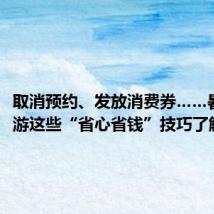 取消预约、发放消费券……暑期旅游这些“省心省钱”技巧了解一下!