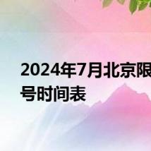 2024年7月北京限行尾号时间表