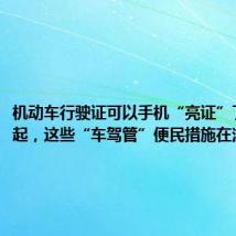 机动车行驶证可以手机“亮证”了!明天起,这些“车驾管”便民措施在沪实施