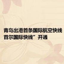 青岛出港首条国际航空快线“青岛⇌首尔国际快线”开通
