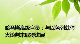 哈马斯高级官员：与以色列就停火谈判未取得进展