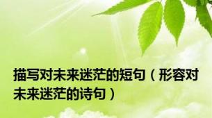 描写对未来迷茫的短句（形容对未来迷茫的诗句）
