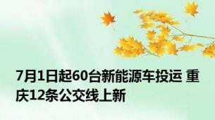 7月1日起60台新能源车投运 重庆12条公交线上新