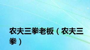 农夫三拳老板（农夫三拳）