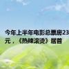 今年上半年电影总票房239.02亿元，《热辣滚烫》居首