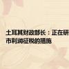 土耳其财政部长：正在研究对股市利润征税的措施