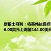 摩根士丹利：将英伟达目标价从116.00美元上调至144.00美元