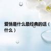 爱情是什么最经典的话（爱情是什么）