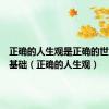 正确的人生观是正确的世界观的基础（正确的人生观）