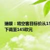瑞银：将空客目标价从151欧元下调至145欧元