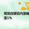 现货白银日内涨幅扩大至1%