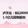 泸天化：拟以8000万元-1.5亿元回购股份
