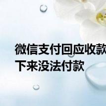 微信支付回应收款码拍下来没法付款