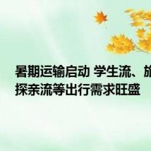 暑期运输启动 学生流、旅游流、探亲流等出行需求旺盛