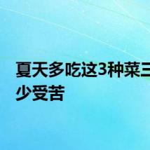 夏天多吃这3种菜三伏天少受苦